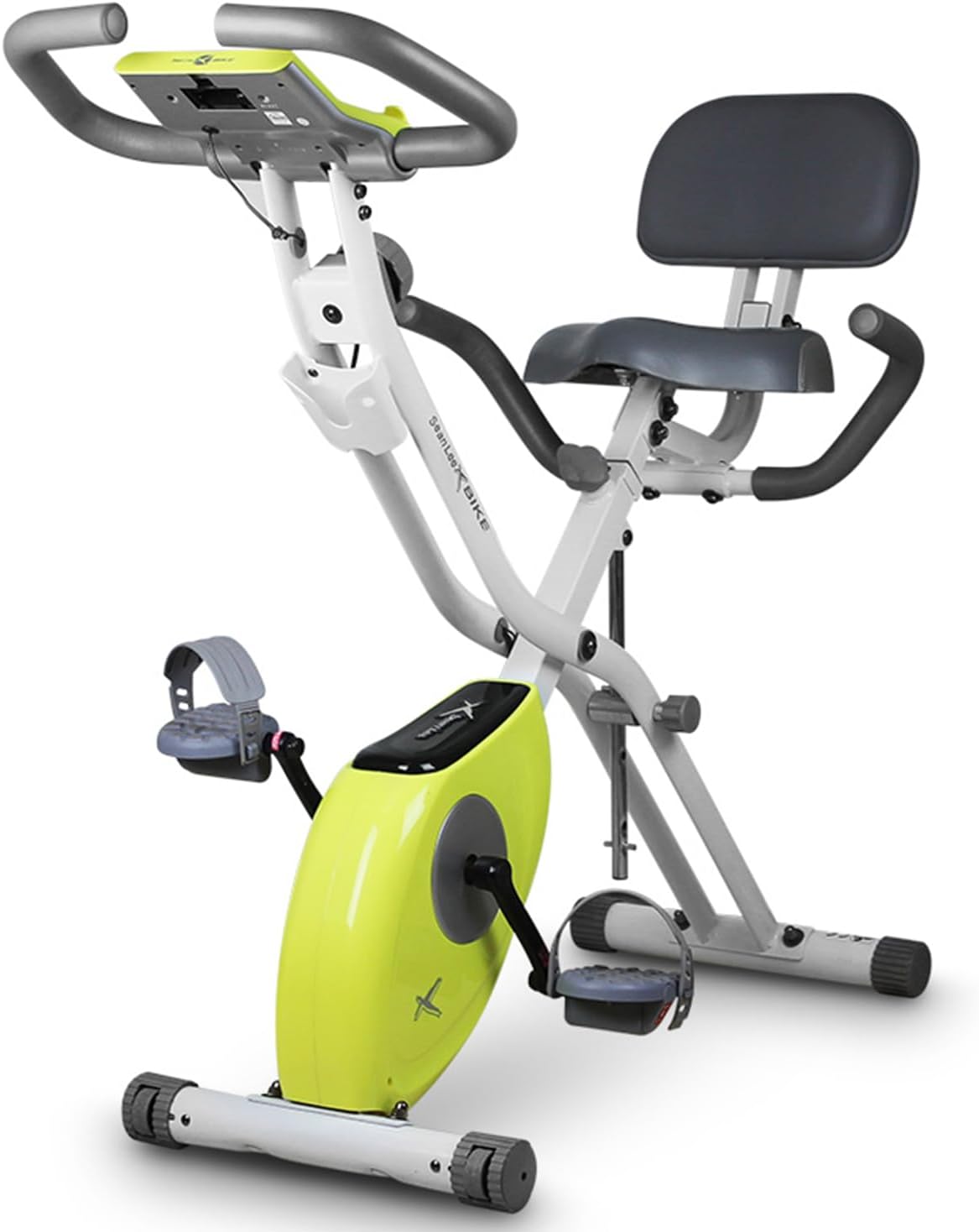 leikefitness LEIKE X Bike Ultra-Quiet Folding Exercise Bike, Magnetic Upright Bicycle with Heart Rate,LCD Monitor and easy to assemble