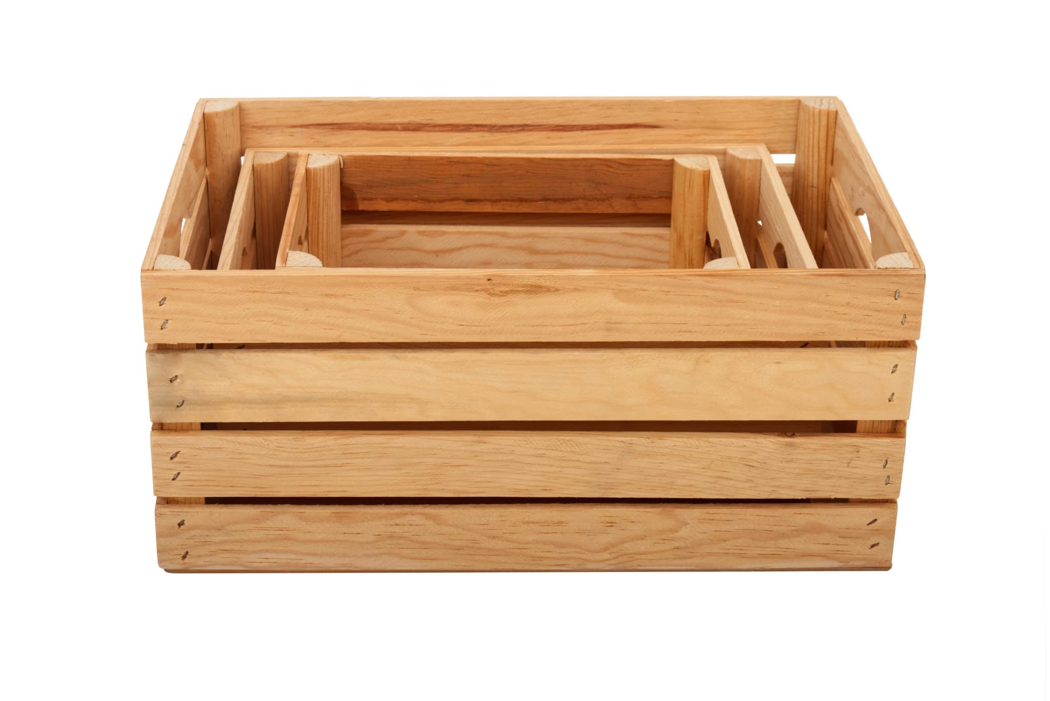 Rustic Wood Crates for vintage decorative display, unfinished nesting