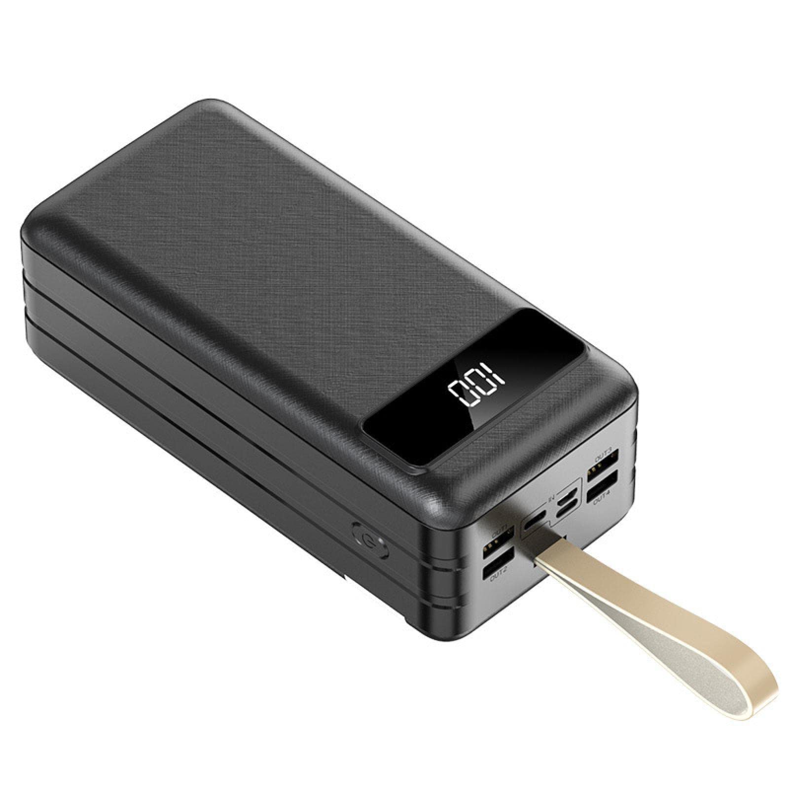 100000mAh Power Bank Pantalla de Espejo Completo Cargador rápido portátil Powerbank Paquete de batería Externa Poverbank para Xiaomi Mi iPhone Negro A
