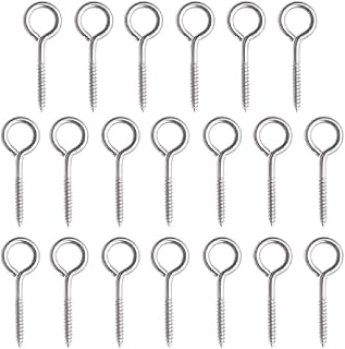 20 Pcs M3/M4/M5 Self Tapping Screws Hook Eye-Shape Ring Hooks Home Ceiling Screw Hooks Wood Terminal Ring Eyelet Hooks Screw-in Hooks Decorative Outdoor Heavy Duty