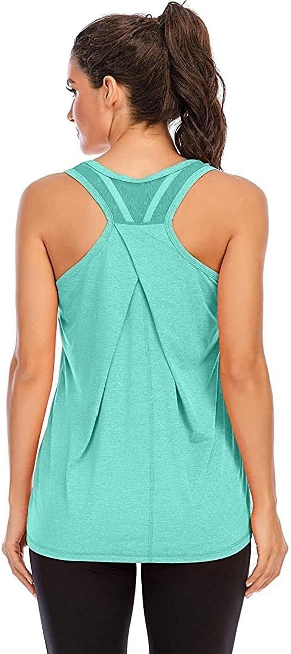 Nekosi dames yoga fitness tank top locker meisjes sportshirt training jogging hardloopshirt zonder mouwen mesh achterkant sportkleding, Zwart, M