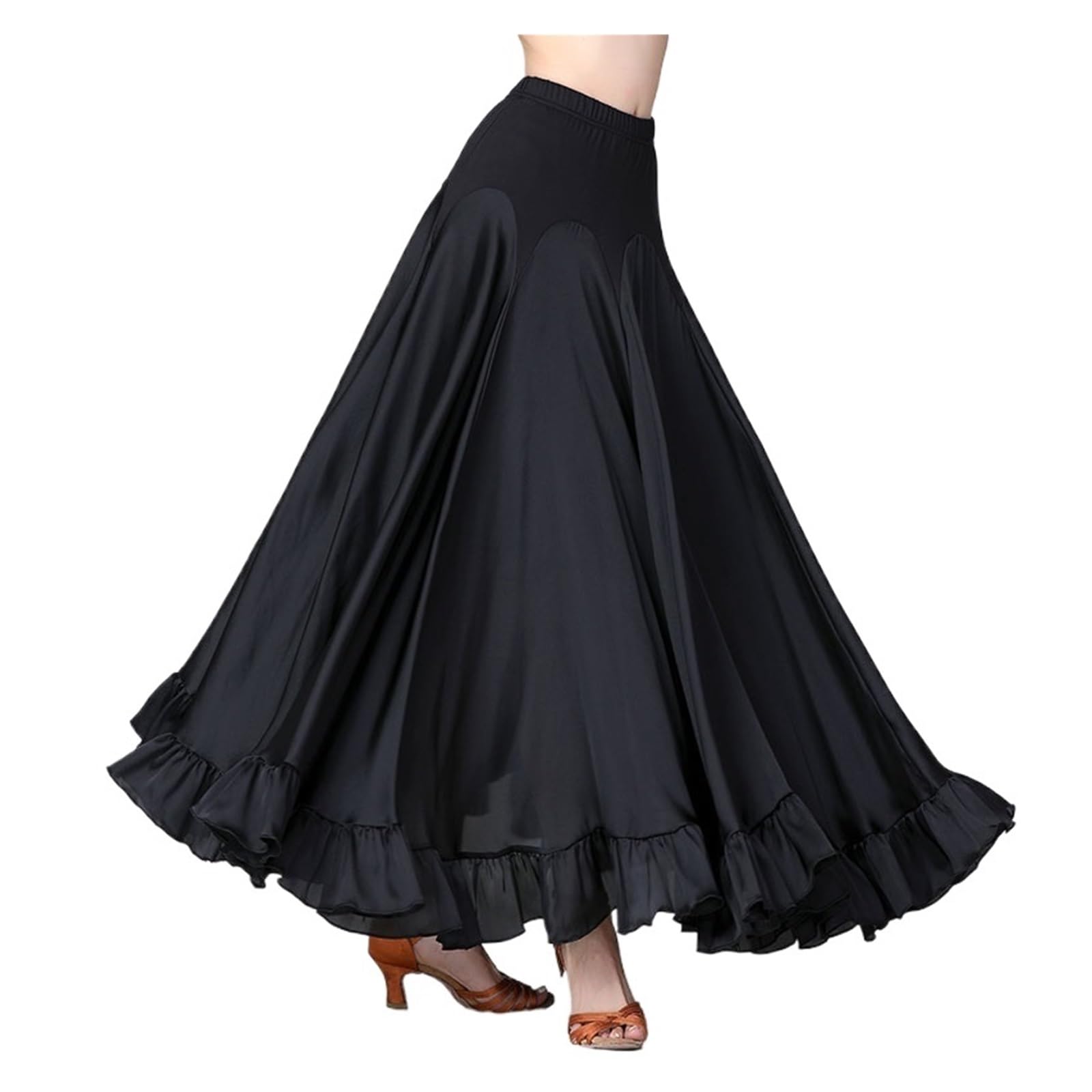 Jupe Longue Femme Jupe de Danse Moderne for Femmes, Jupe de Danse Standard Nationale, Costumes de Danse de Salon, Grandes Jupes Swing, Jupes de Valse de scène