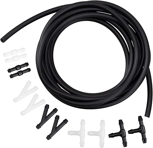 PAGOW Kit universal de manguera de líquido de boquilla para limpiaparabrisas de 9.8 ft de repuesto con 12 conectores de manguera y un destornillador disponible en Yaxa El Salvador