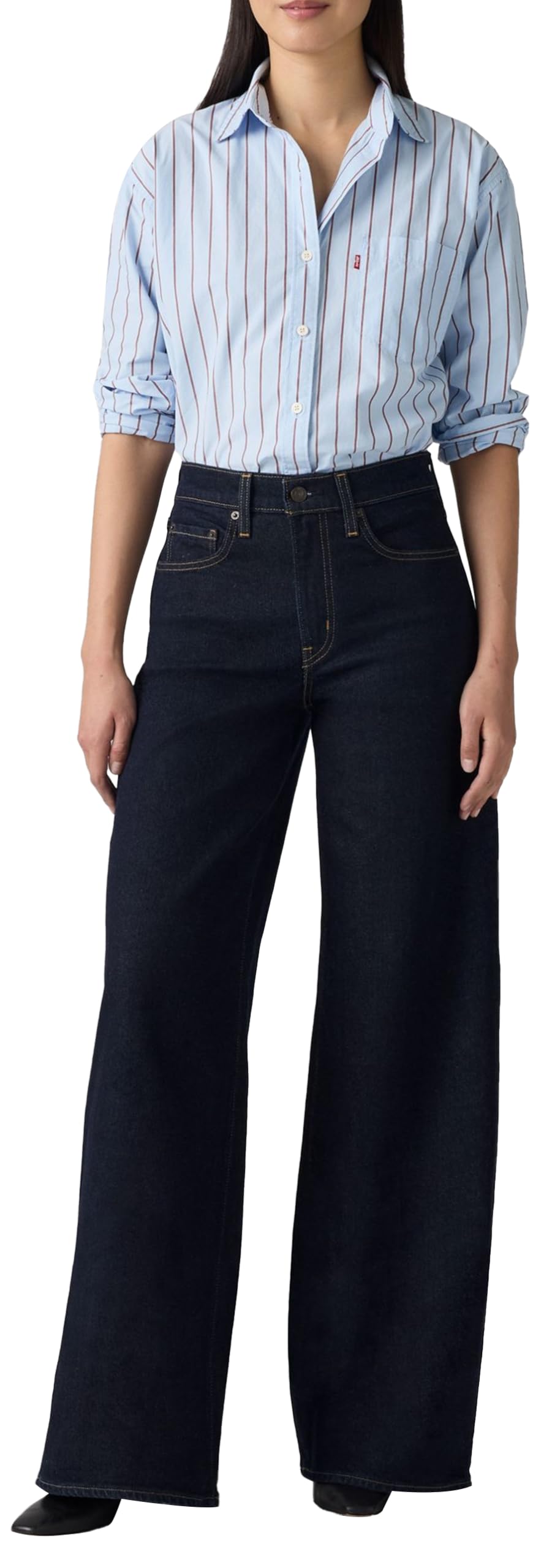 Levi's Women's 728 Hr Wide Leg Jeans, Retro Rinse Lb, 31W x 30L