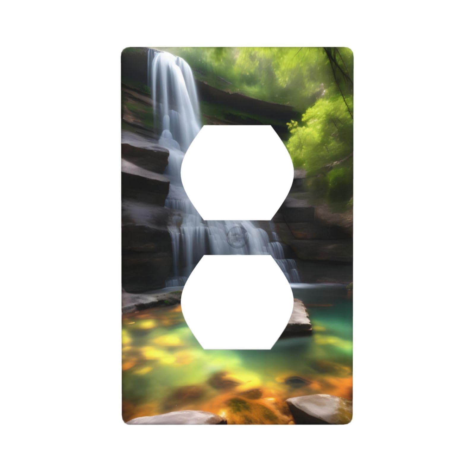 Waterfall Views Decorative Switch Plate Cover-Unbreakable Polycarbonate Wall Plate for Home Office, 1 Gang with Screws