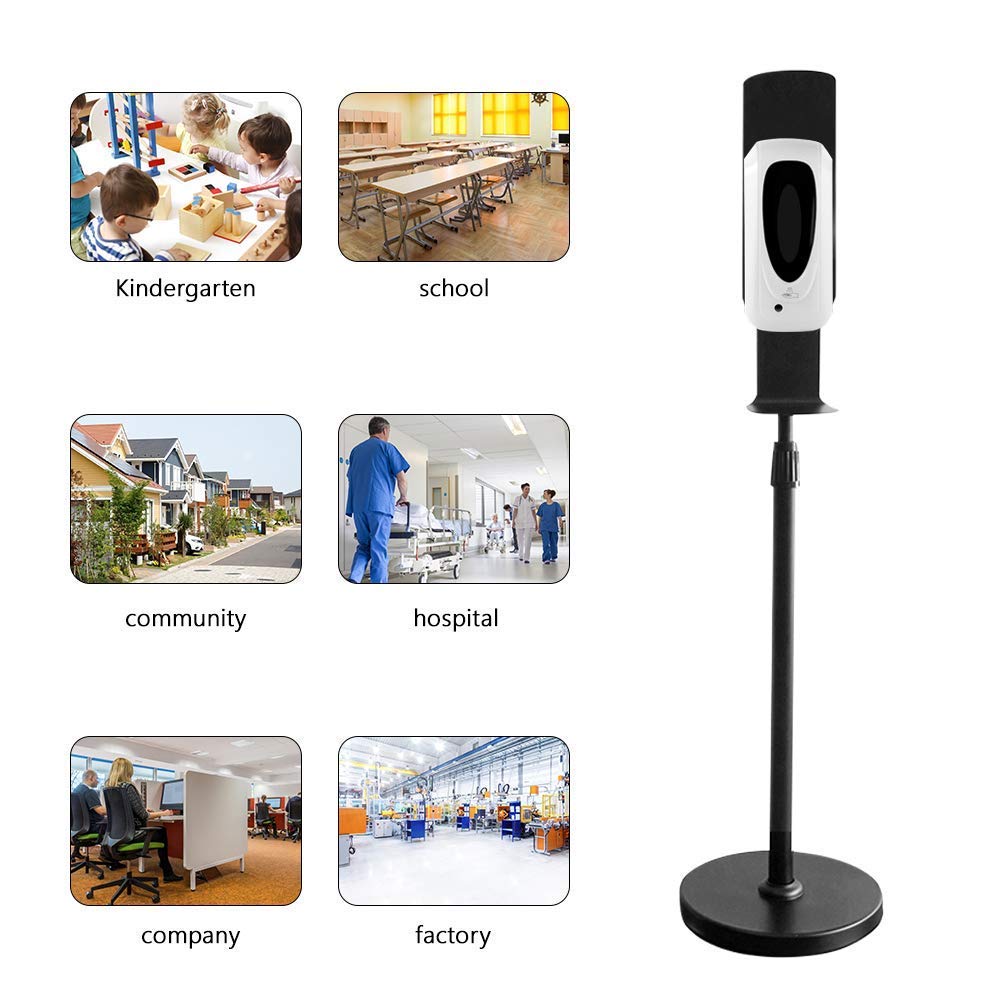 Desinfektionsspender Mit Sensor 1000ml Automatischer Desinfektionssäule Stehend Desinfektionsflüssigkeit Händedesinfektion Spender Sensor Höhenverstellbar Für Läden, Hotels, Höhenverstellbar