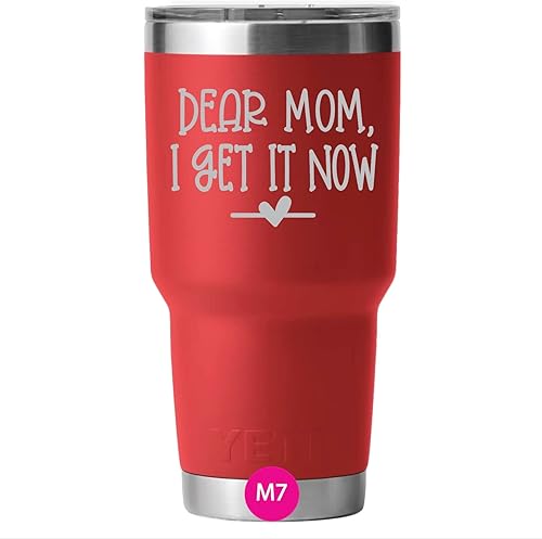 Vista 9 de Custom Engraved YETI Rambler Tumbler Mother and Mom's Designs -YETI Tumbler - YETI Cup (30 oz mug, M5 Love You Mom, Seafoam Green)