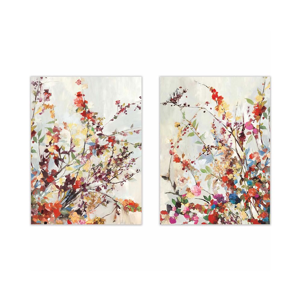WBYZAC 2 Pieces-Floral Watercolor Posters Green Botanical Boho Wall Art Canvas Painting Prints Pictures Modern Living Kitchen Room Decoration-50 * 70cm (No Frame)