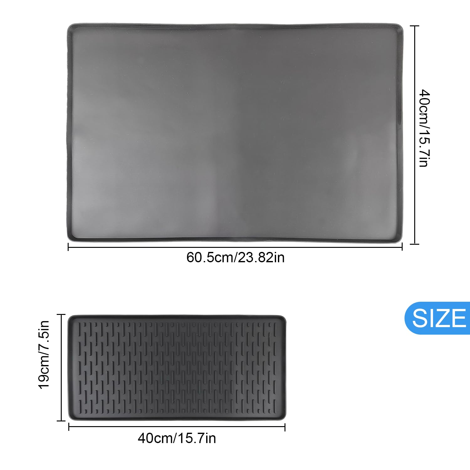 Tapis Egouttoir En Silicone 60 X 40cm - Antidérapant - Résistant à La Chaleur
