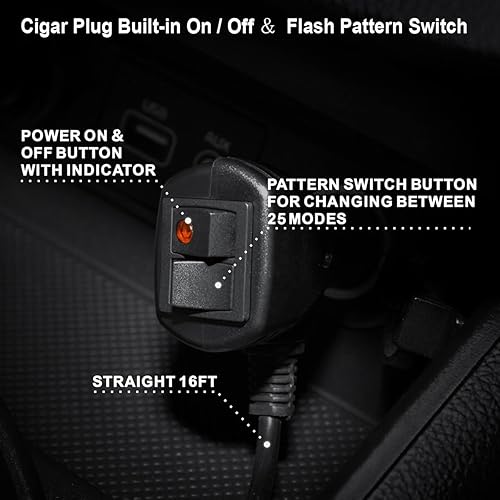 Miniatura 7 de Barra de luz estroboscópica de emergencia 2 en 1 de 192 LED ámbar blanco para camiones, quitanieves, vehículos de construcción, advertencia de