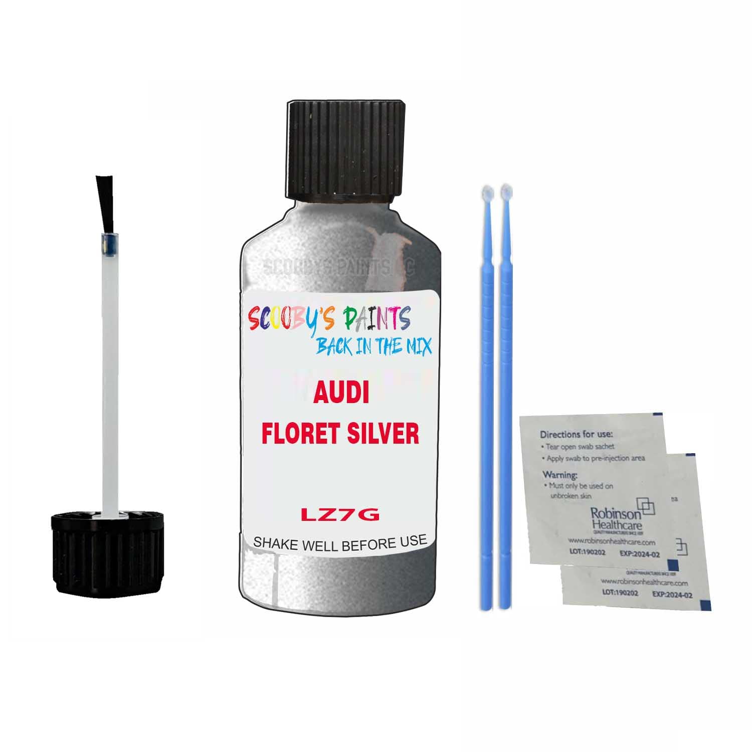 Scoobys Paints Back In The Mix Floret Silver Touch Up Paint For Audi A3 Lz7g 2012-2022 30Ml Bottle Brush Scratch Stone Chip Repair Pen