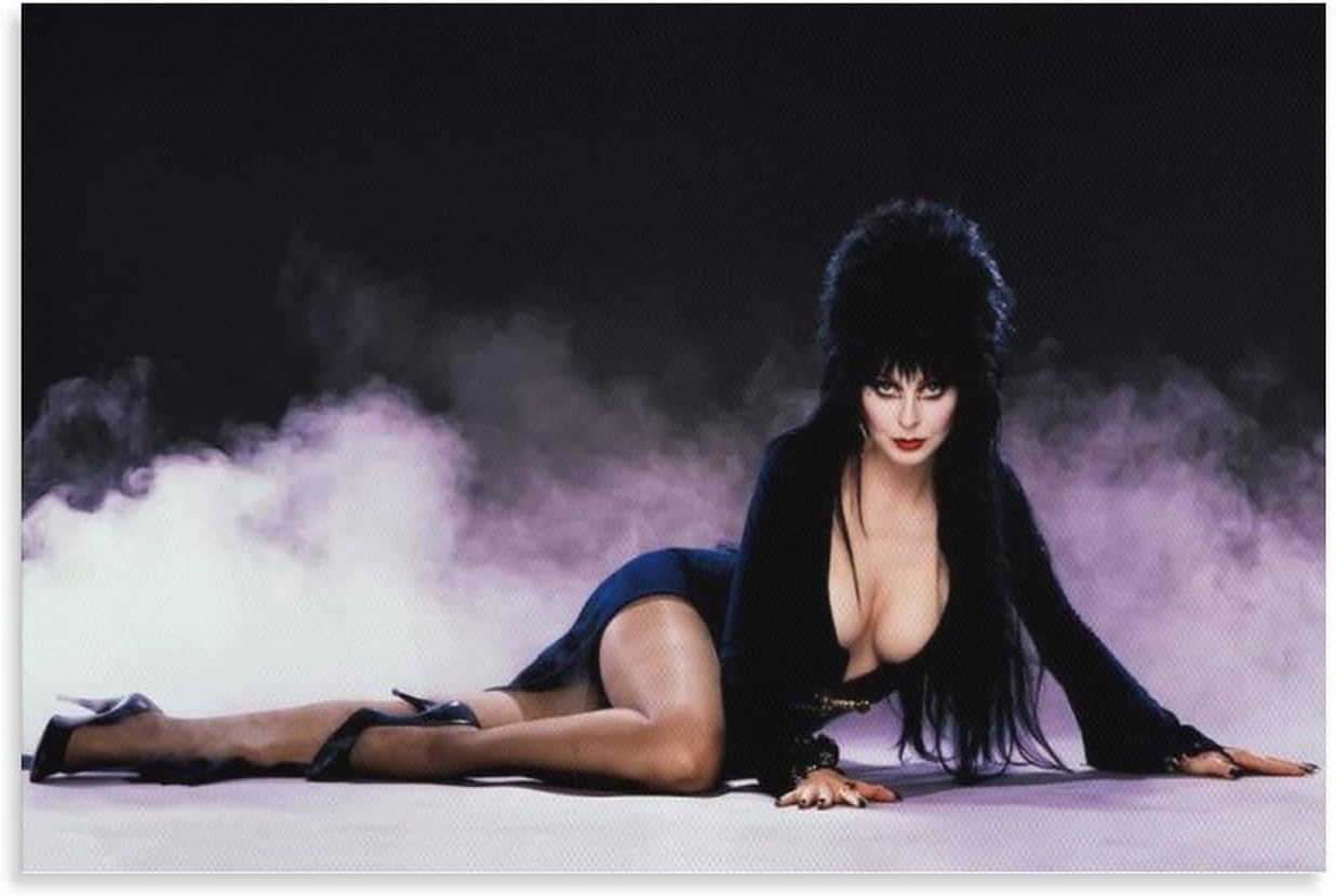 SEWALL Posters & Prints Elvira Mistress of The Dark Movie Poster Cassandra Peterson Vintage Canvas Paintings Posters Wall Art for Living Room Bathroom Bedroom Unframe 08x12inch(20x30cm)