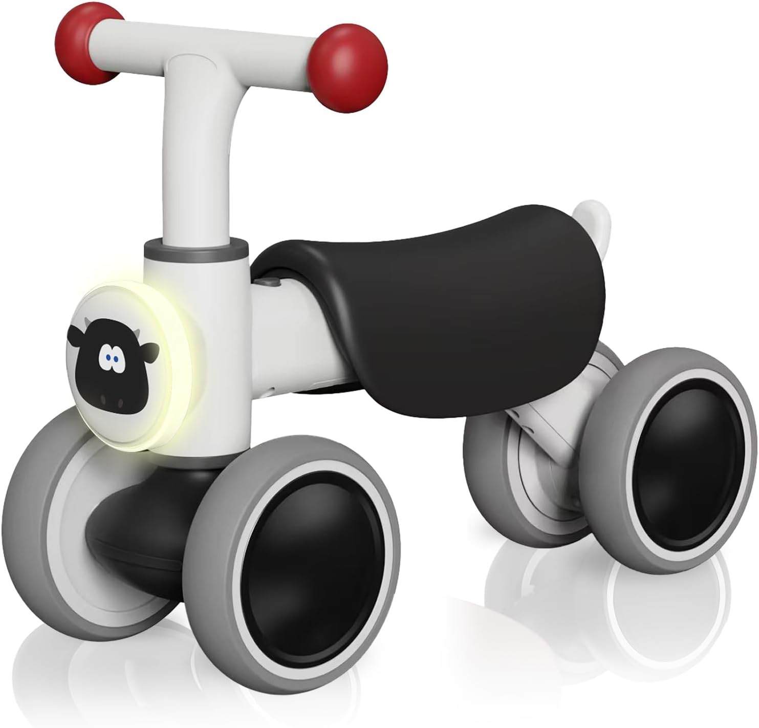 PYKES PEAK Baby Balance Bike ‘Chibikko Rider’ | Award-Winning Ride-On Toy for Toddlers 1-3 Years | Music, Lights & Animal Sounds | Indoor/Outdoor Walker & First Bike | Cow Design