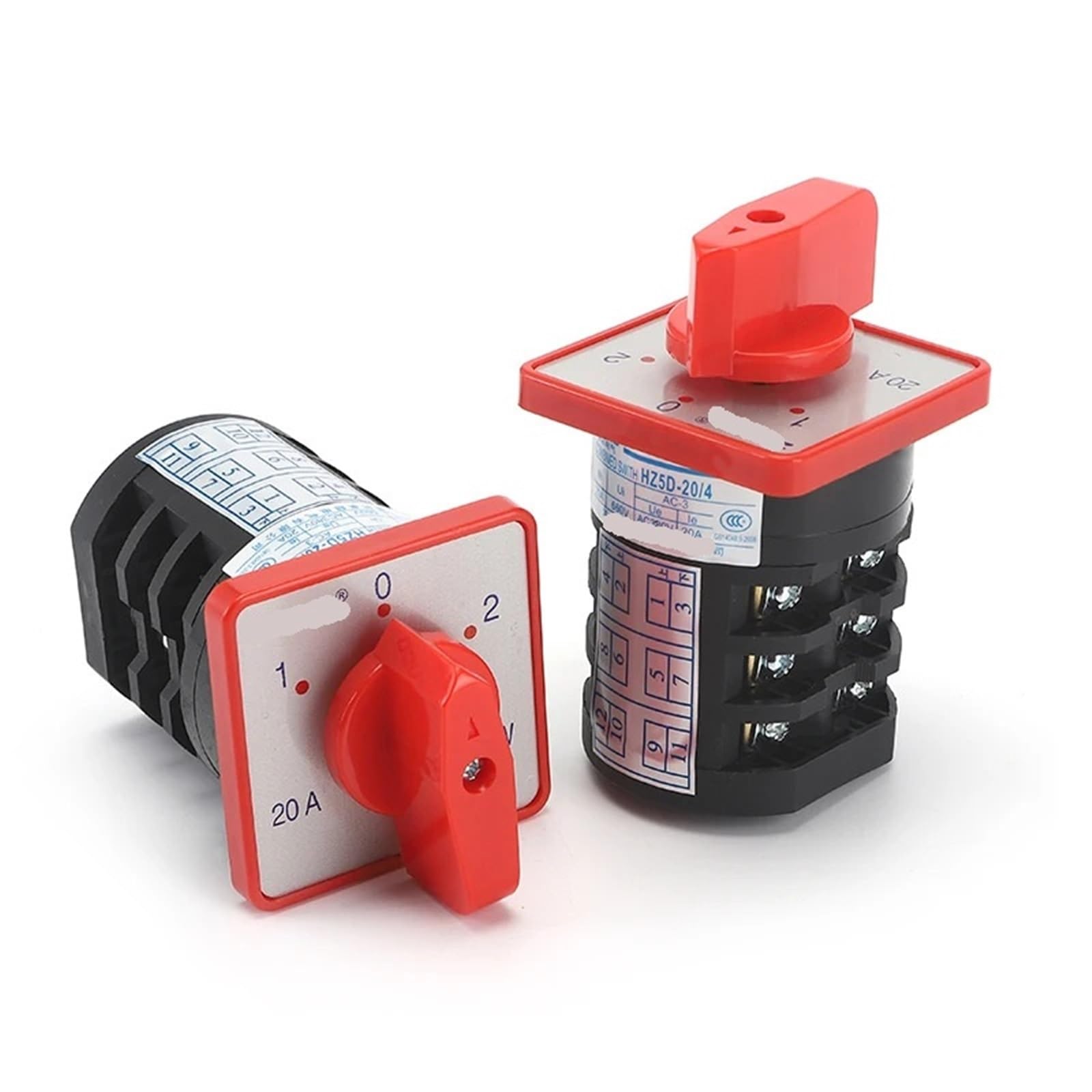 Interrupteur de transfert réversible ZHUCO HZ5D-20/4 M06 3 pôles 20A pour moteur