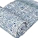 MAVISS HOMES Indian Block Print Quilt Kantha Quilts Queen Size Kantha Throw Quilt Blanket Kantha Bedspreas Pure Cotton Quilt (Twin 90 X 60 Inch, White Floral)