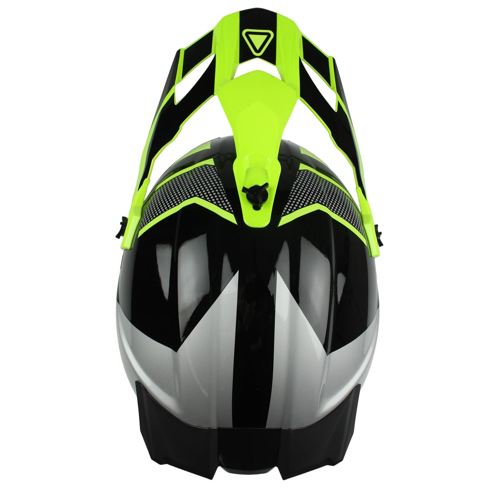 Motorradhelm Downhill Komplettset Kinder - Offroad Helm mit stylischem Heckflügel-Design, Vollvisier, Kinnschutz & Panorama-Brille + Atmungsaktivmaske für Dirt Bike/Quad/MTB(Bright yellow,XL(58~59cm))
