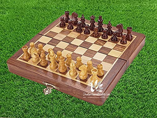 7 Inches Pure Rosewood & Maple Wood Magnetic Chess Board Set, Wooden Pocket Chess Set, Portable Magnetic Mini Chess Set, Best of Travel Chess Set Wooden - Free - One Extra Queen 7 Inches Pure Rosewood & Maple Wood Magnetic Chess Board Set, Wooden Pocket Chess Set, Portable Magnetic Mini Chess Set, Best of Travel Chess Set Wooden - Free - One Extra Queen
