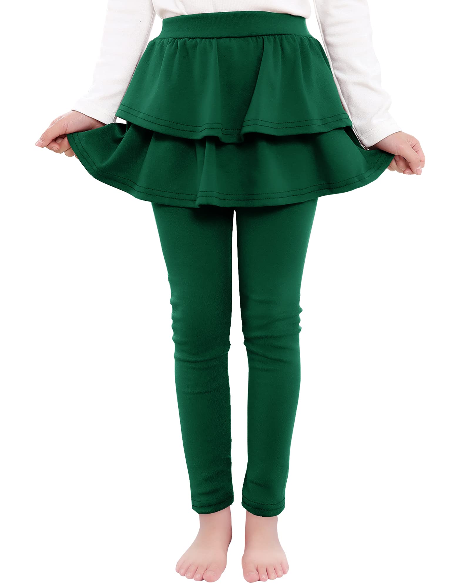 BOOPH Little Girls Leggings with Ruffle Tutu Skirt Kids Uniform Pants