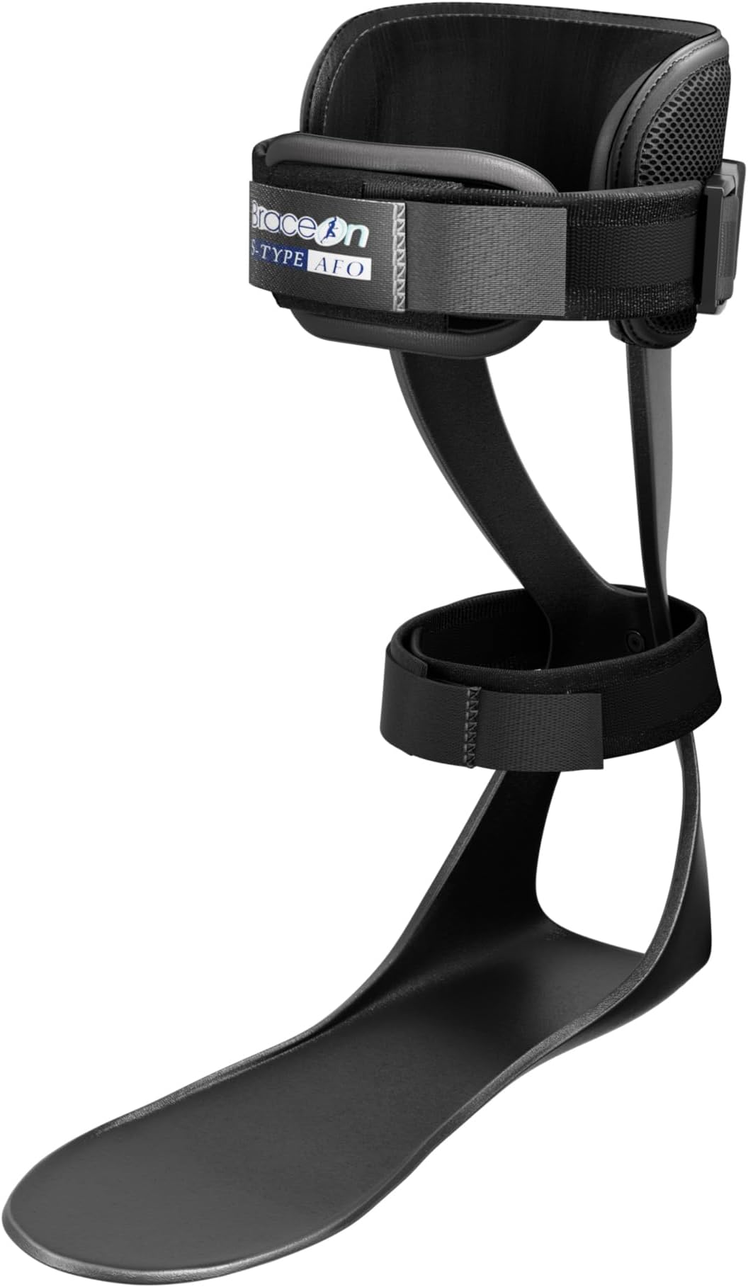 Brace On AFO S-Type - Drop Foot Stabilizer, Moldable, Trimmable, Lightweight Polyethylene with Padding and Buckle Closure, Women, Right