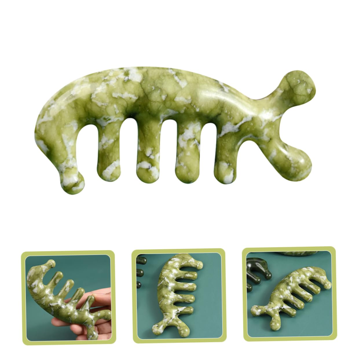 Healvian 3pezzi Pettine Massaggiatore Per Capelluto Strumento Di Massaggio Pratico Per Rilassare Corpo e Design Unico Forma Di Pesce Ottimo Per La Circolazione e Lo Stress