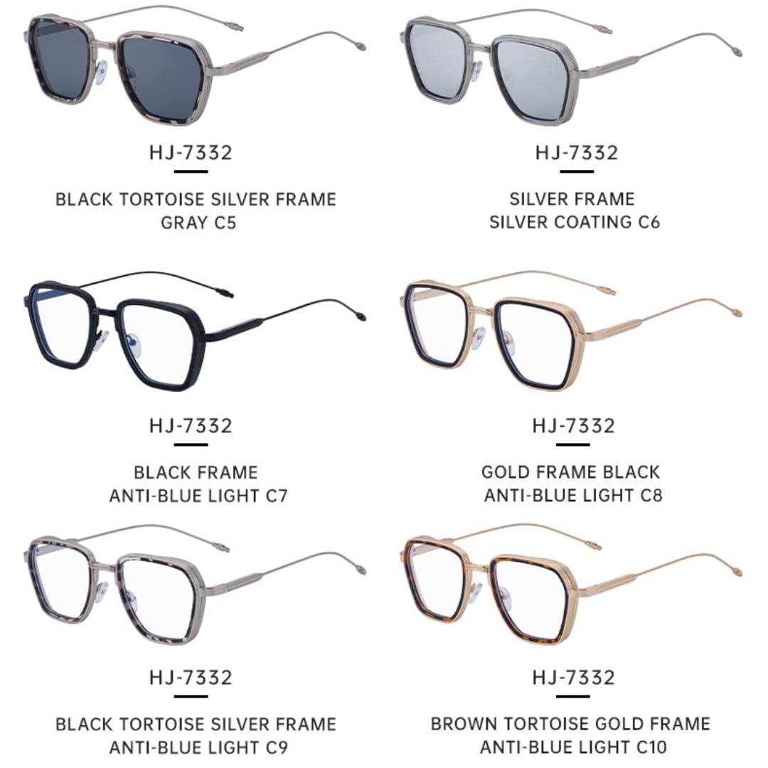Lunettes de soleil tendance, monture en métal, branches en métal, protection UV400