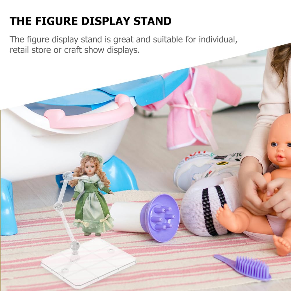 BESTonZON Soportes Para Figuras De Escritorio Ajustables 8 Piezas Base Plástica Transparente Para Muñecas Articuladas Exhibición Estable En Hogar Tienda Y Colecciones