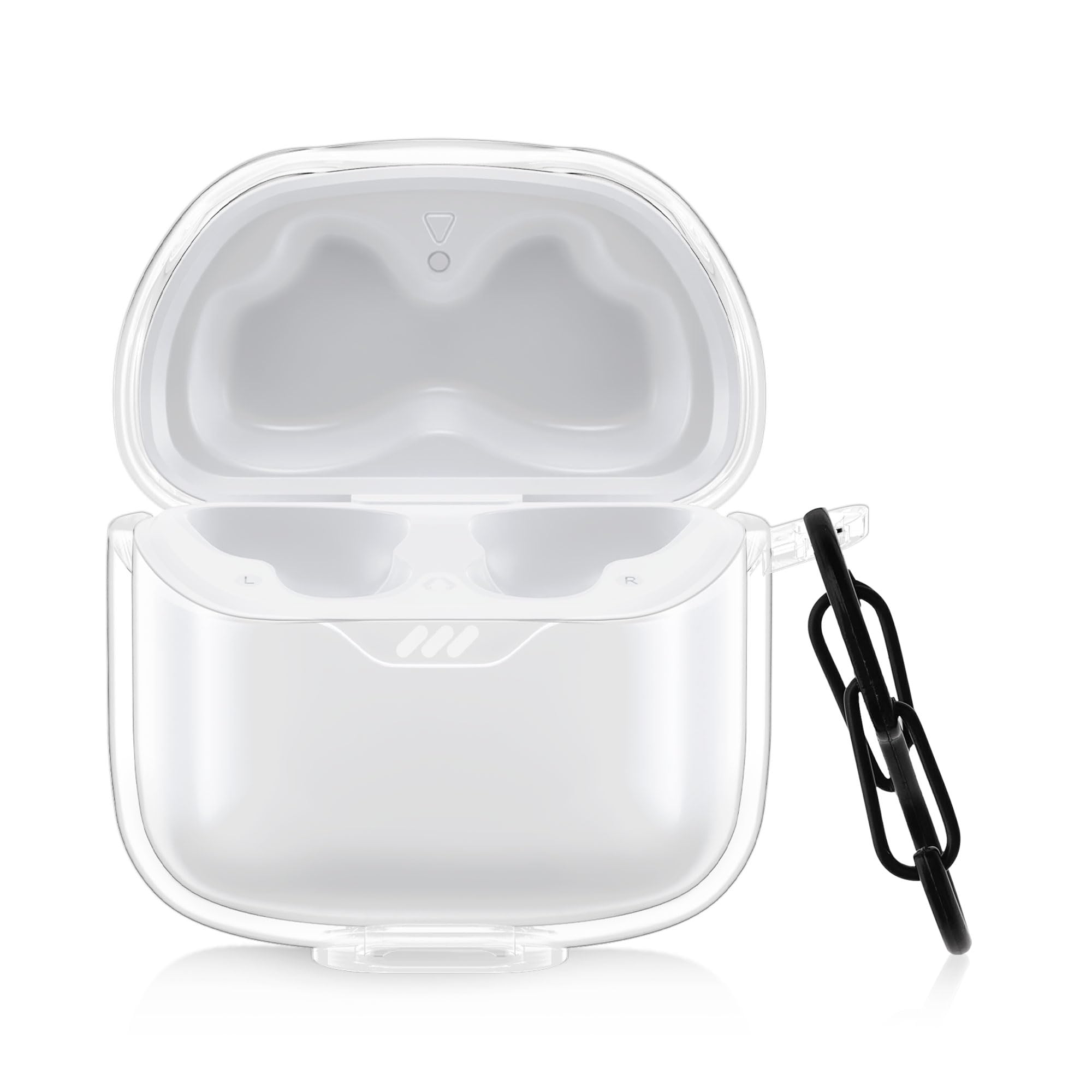 Kwmobile Earphones Case Compatible With JBL Tune Flex - Protective Earbuds Case - Transparent/Black