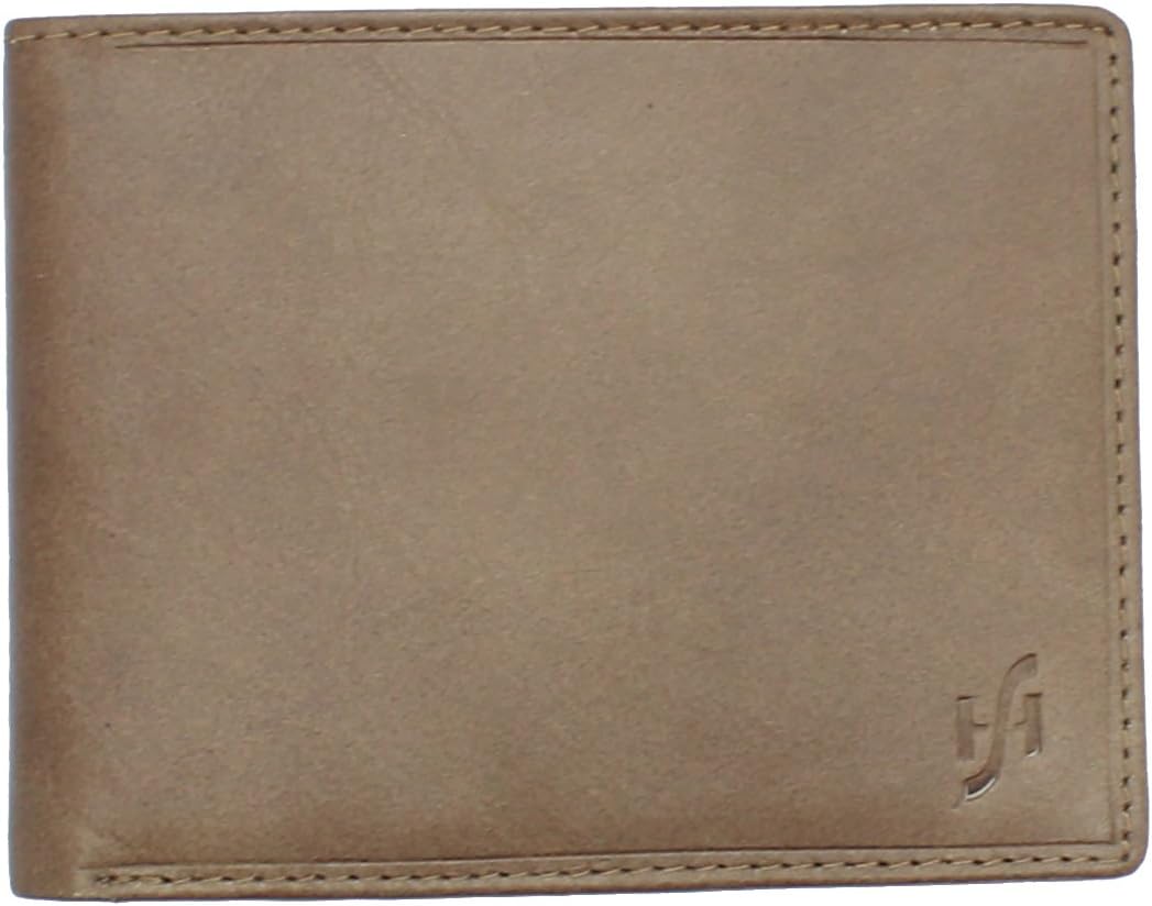 STARHIDE Men's Brown Smooth Leather Wallet With A Zip Coin Pocket & Id Window
