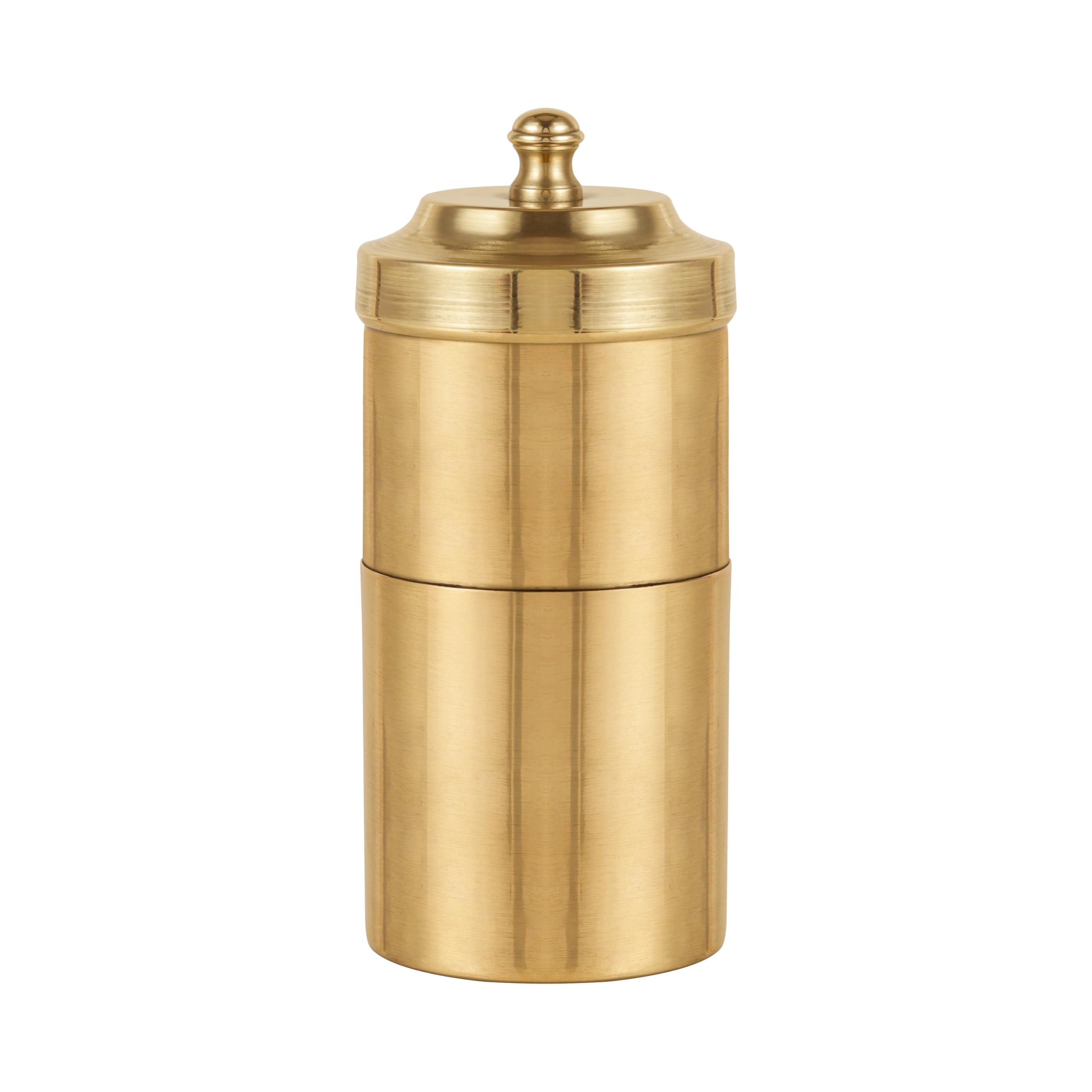 Handcrafted Pure Brass Coffee Filter with Sting Lid – Traditional South Indian Drip Brewer for Authentic Filter Kaapi, Durable & Elegant (Shine Polish) 6.5 cm 16.5 cm 300 gm-picture-19