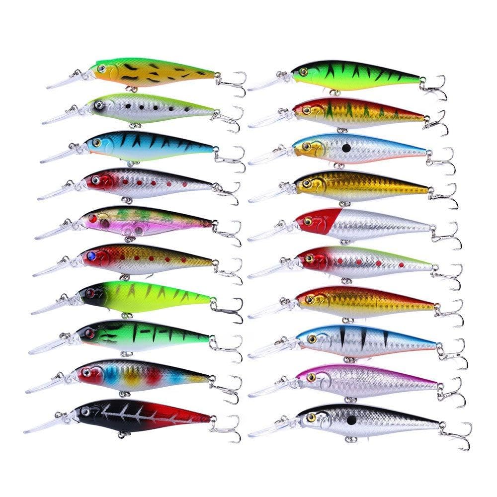 10PCS Freshwater Minnow Lures - Bass and Trout Kit11CM-10G-6#Hook