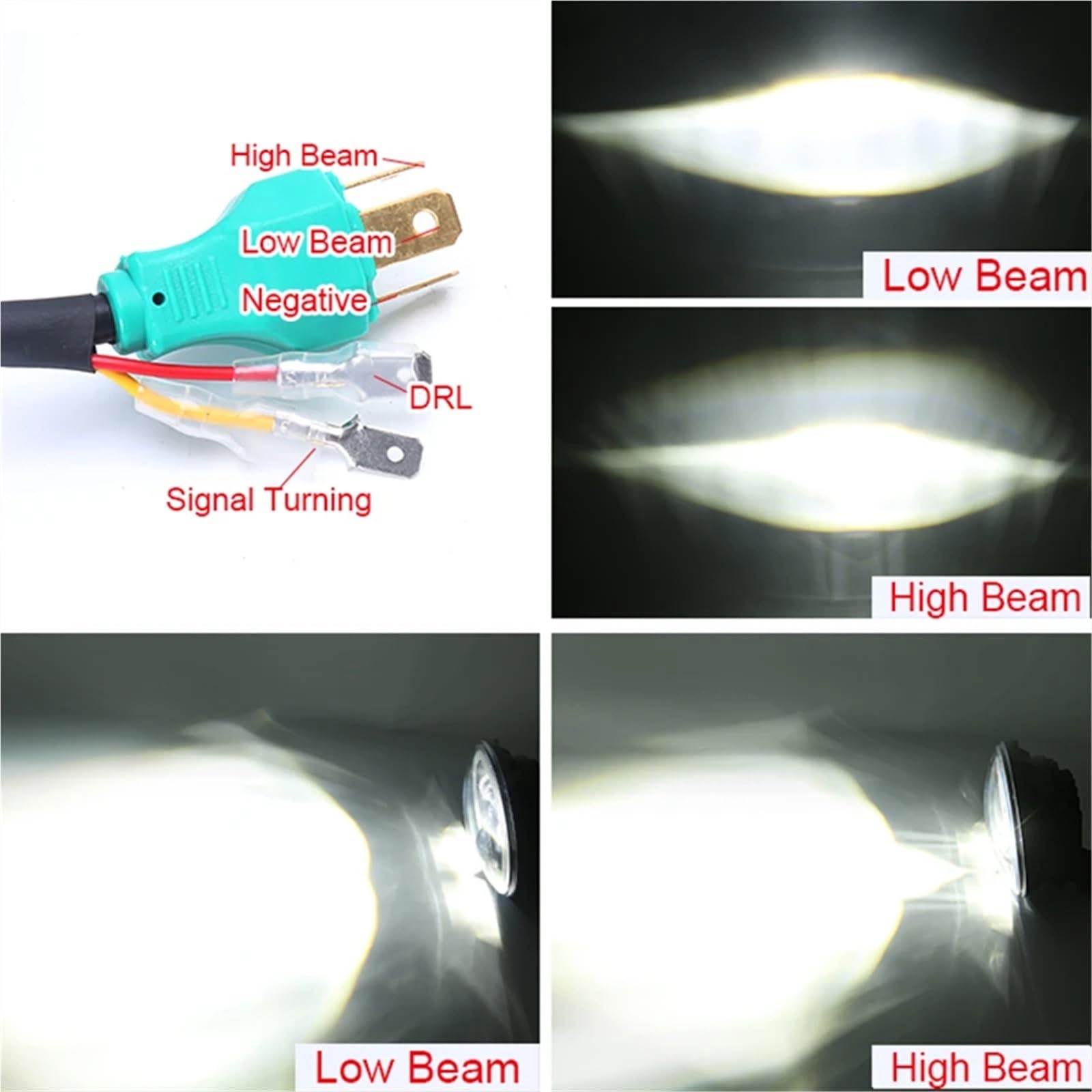 Luci Anteriori per Moto per Triumph per Scrambler 1200 per Speed ​​per Bonneville per Rocket III 7 Pollici Moto HA Condotto Il Faro del | Silve NO halo