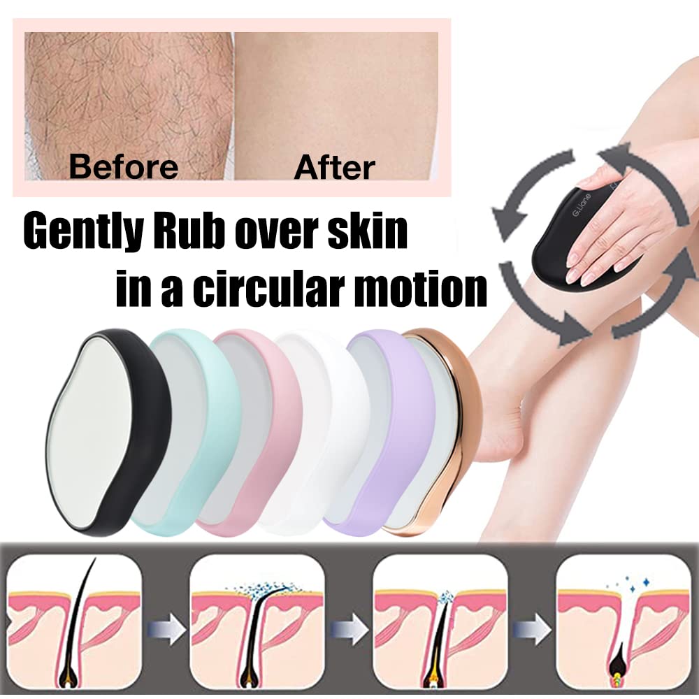 G.Liane Crystal Hair Eraser,Painless Glass Hair Removal,Magic Nano Hair Remover Stone,Reusable Epilator for Women and Men (Black) - Image 4
