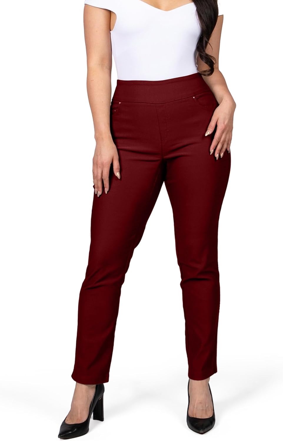 Women's Yoga Dress Pants Strechy Straight Leg Work Pants with