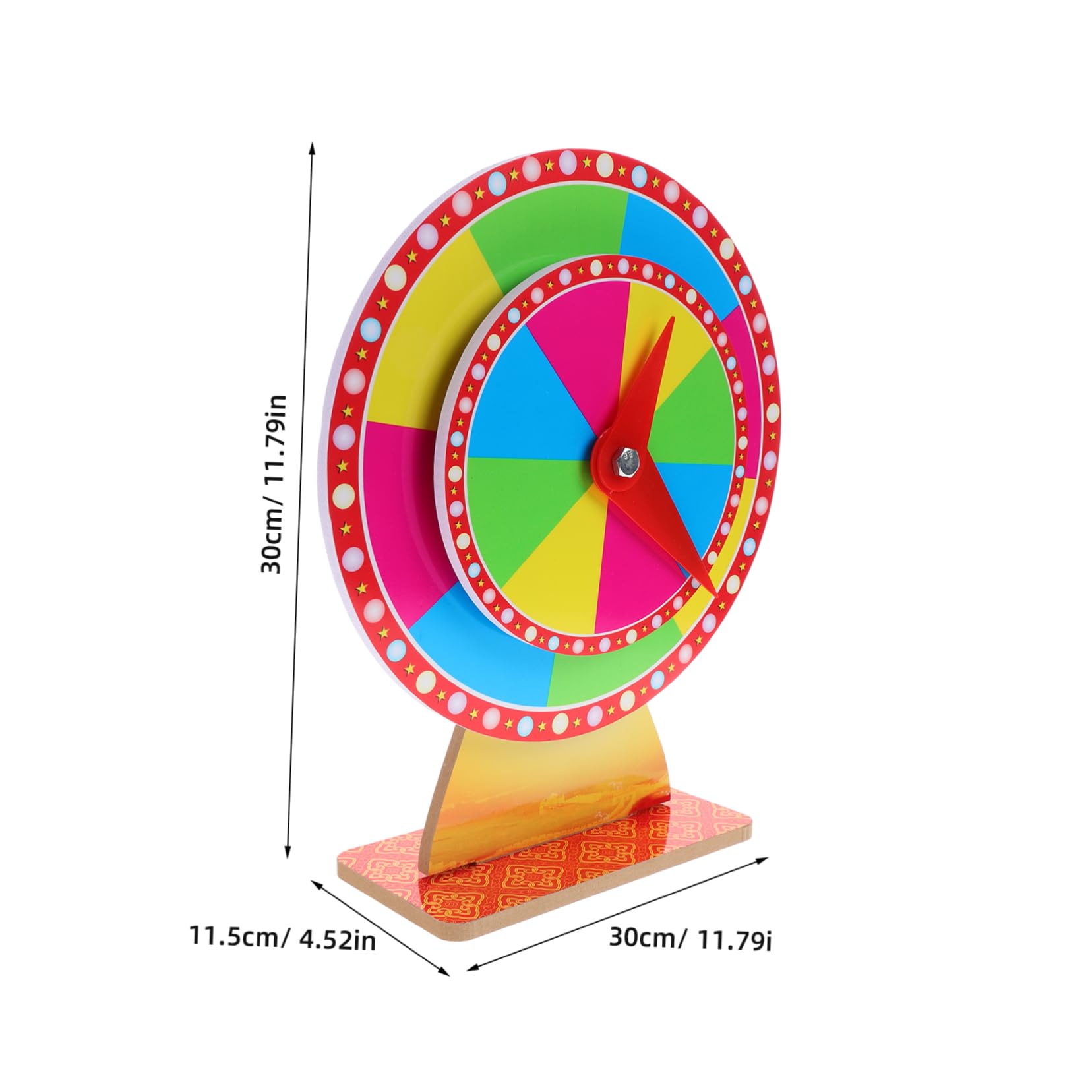 Hemoton Double Prize Wheel Tabletop Spinning Wheel for Games Game Props Prize Turntable for Parties Carnivals and Holiday Activities
