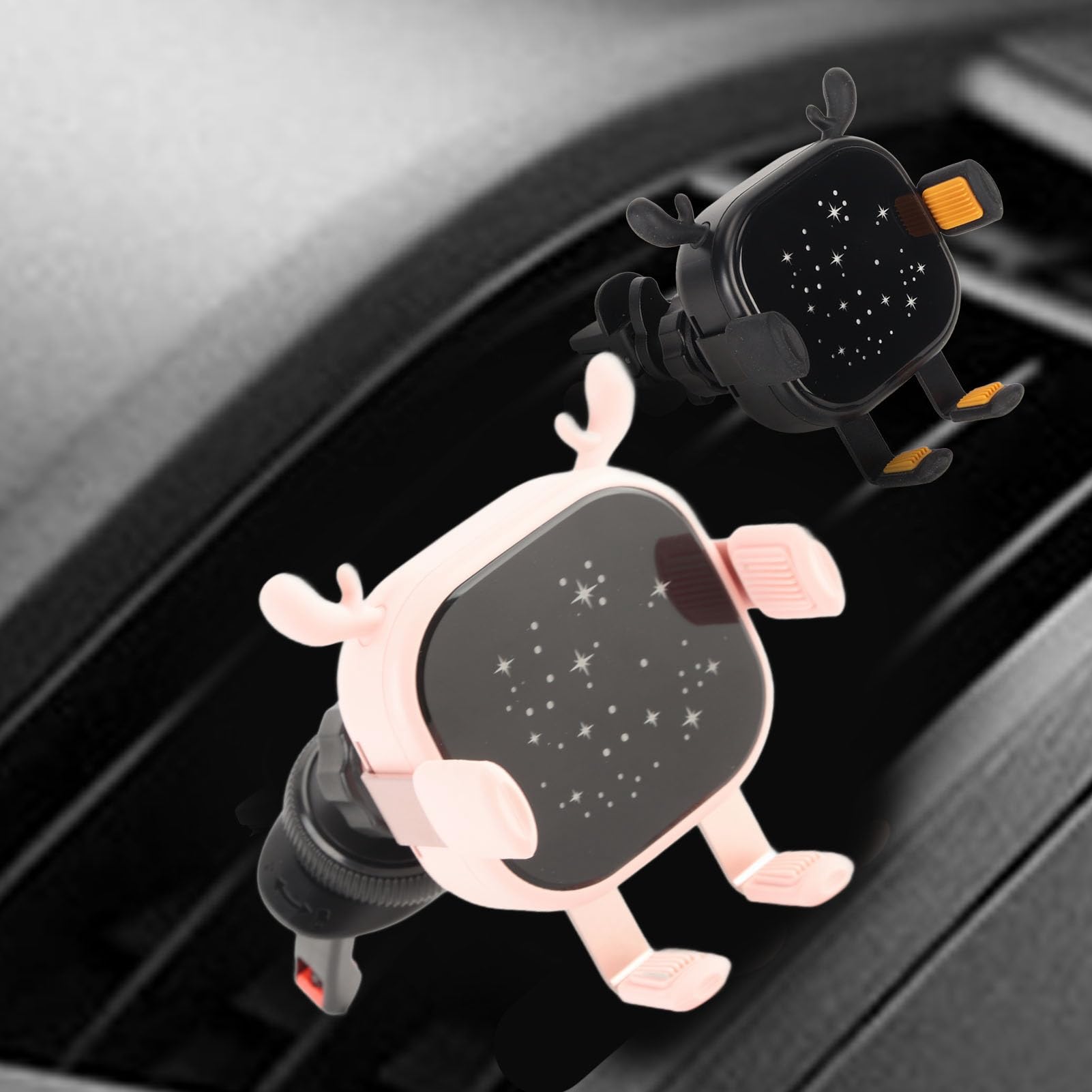 Caricabatteria da Auto Wireless Veloce da 15 W, Bloccaggio Automatico, Supporto per Telefono da Auto con Luce D'atmosfera Colorata con Supporto Stabile per IOS per X XS