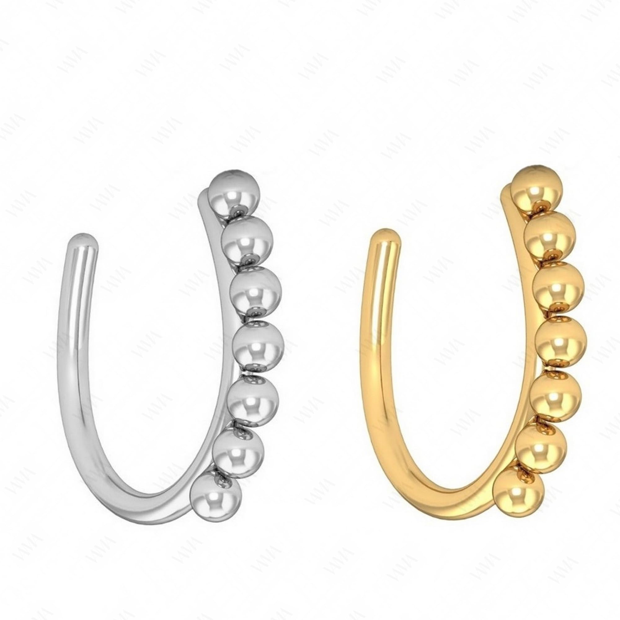 vama FASHIONS Trendy Clip on Without Piercing Nose Pin Pressing Type Noserings for Women & Girls-picture-41