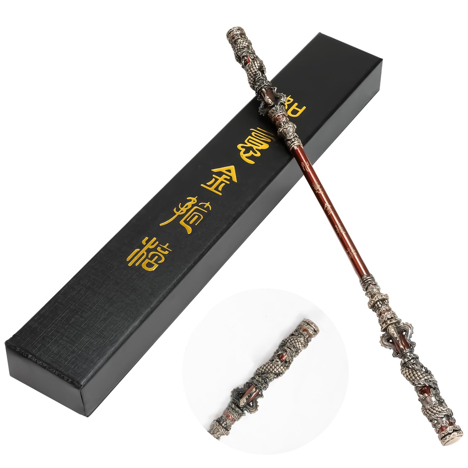 Black Myth - Wu kong Weapon, Copper Cloud Rod Alloy and Weapons Furnishings, Desk Decoration Pendant Gift, Sun Wukong Game Weapon Ruyi Golden Cudgel, Desk Decoration Pendant Gift