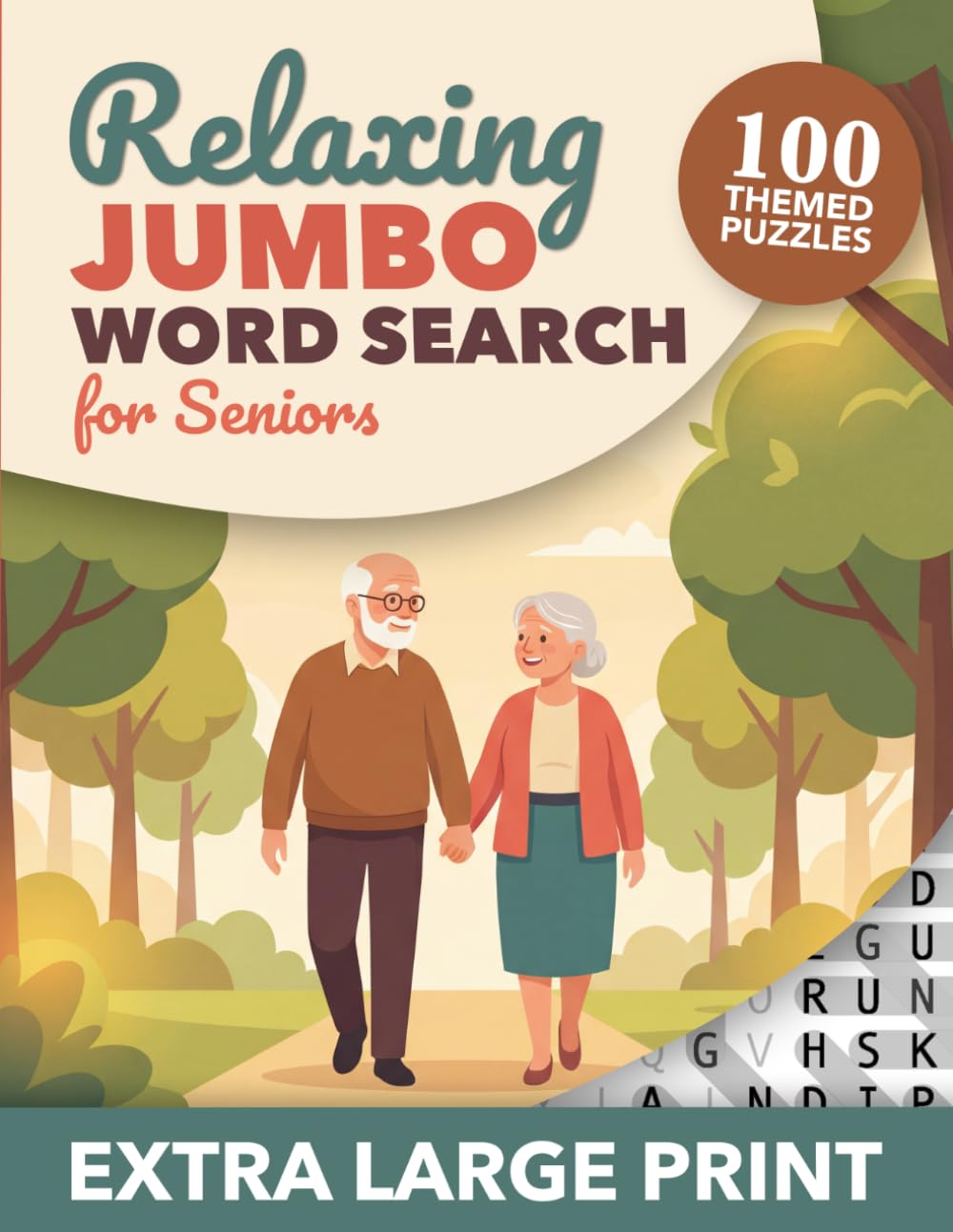 Relaxing Jumbo Word Search for Seniors - Extra Large Print: 100 Easy to See Puzzles for Older Adults