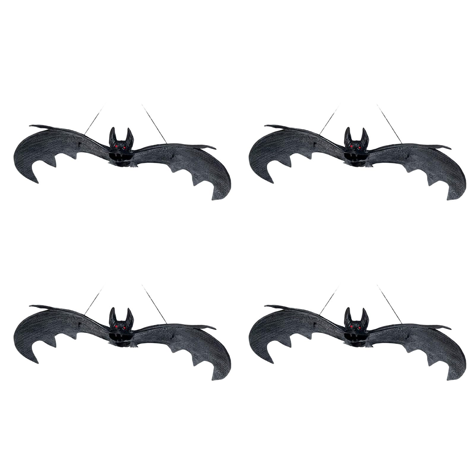 Jazuaiao 4Pcs Scary Realistic Bat Hanging Ornament Wall Hanging Decorations for Garden Window Display Halloween Celebration Realistic Bat Decoration