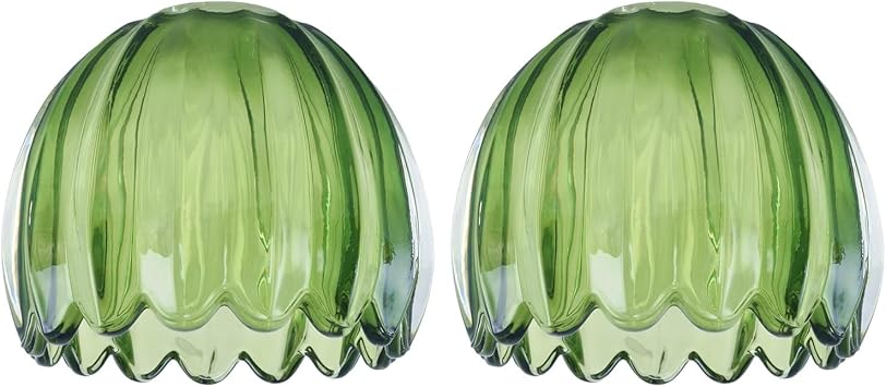 Glass Green Tulip Lamp Shades, Small Flower Lampshades,Replacement Mini Lamp Shade for Floor Lamp Table Wall Lamp Chandelier Decor Green-2