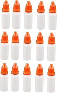 Aexit 15Pcs 15ml Bottles & Jars Dropper Plastic Bottle Drop Eye Liquid Squeezable Empty Centrifuge Bottles Red Cap