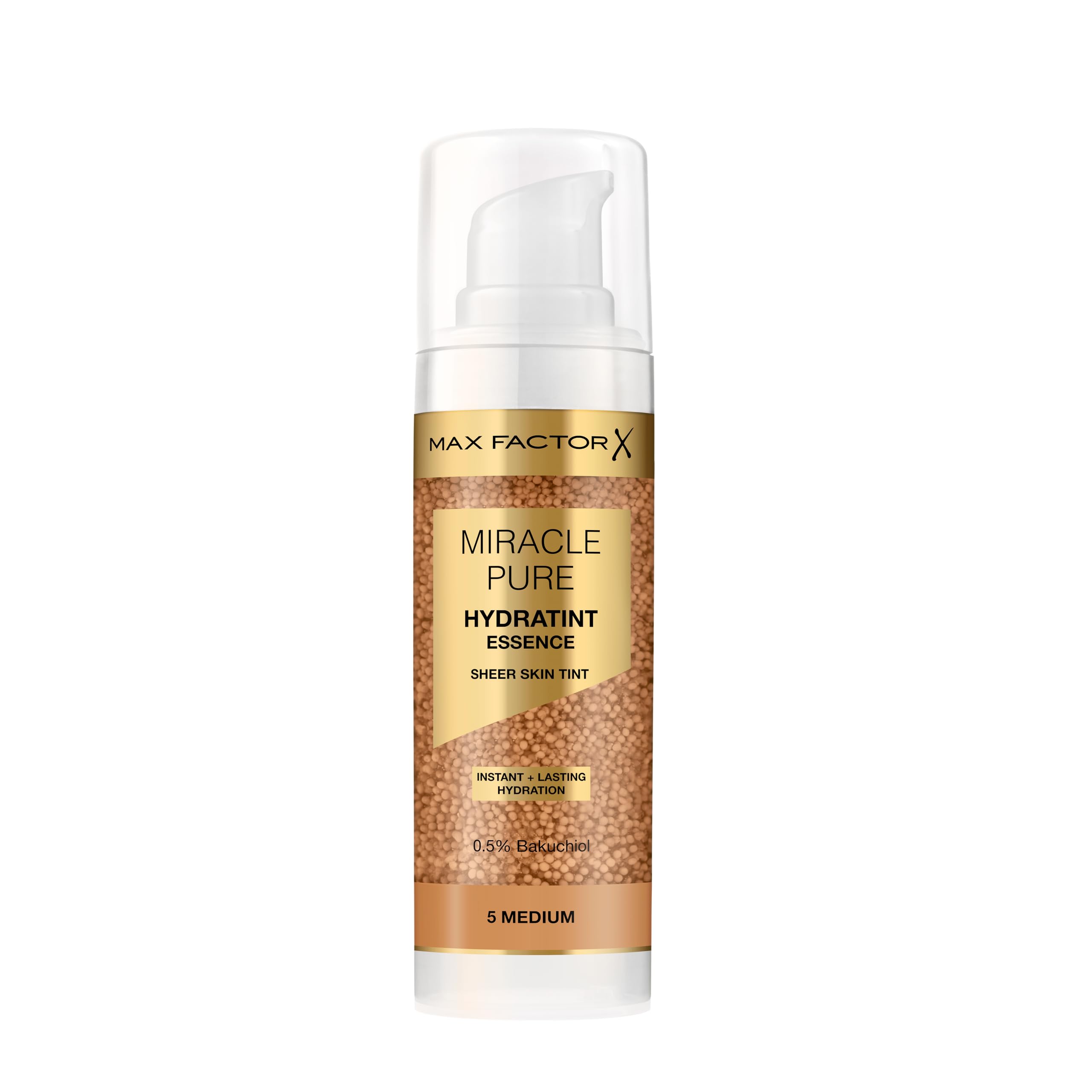 Max Factor Miracle Pure Hydratint Essence, moisturizing makeup with light coverage, 71% water-based, with micro-capsule pigments, 30 ml, Color 5 Medium