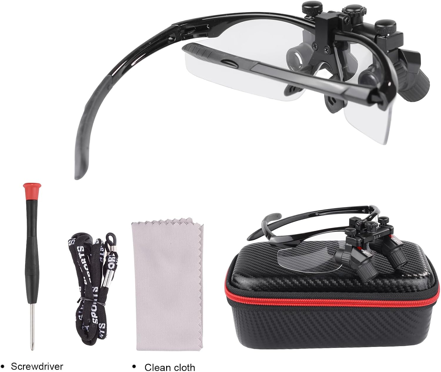 DY-119 3.0X450mm Plastic Frame Ergonomic Binocular Loupes Ultralight Magnifying Glasses