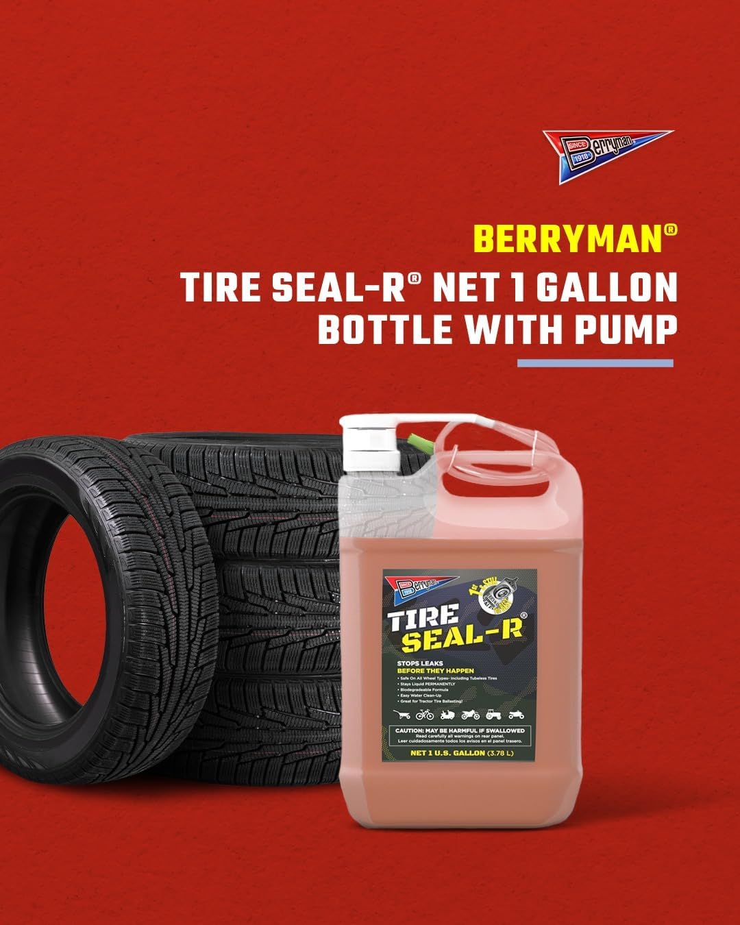 Berryman Products 1301 Tire Seal-R Sealing Compound,1-Gallon Bottle