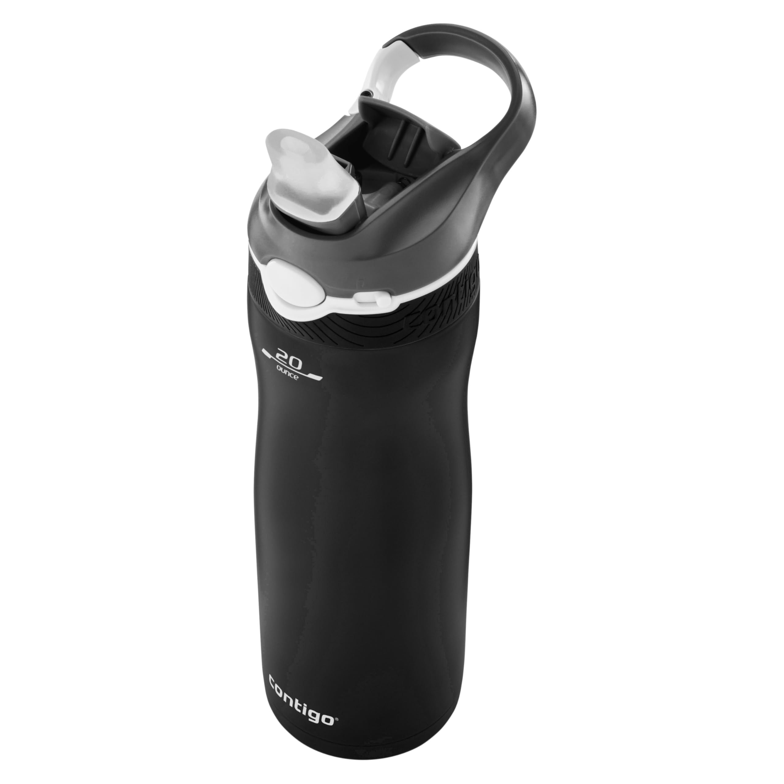 Contigo Ashland Chill butelka na wodę ze słomką, utrzymuje napoje w chłodzie przez 24 h, izolowana butelka na napoje ze stali nierdzewnej, szczelna, sportowa, na siłownię, rower, wędrówki, 590 ml,