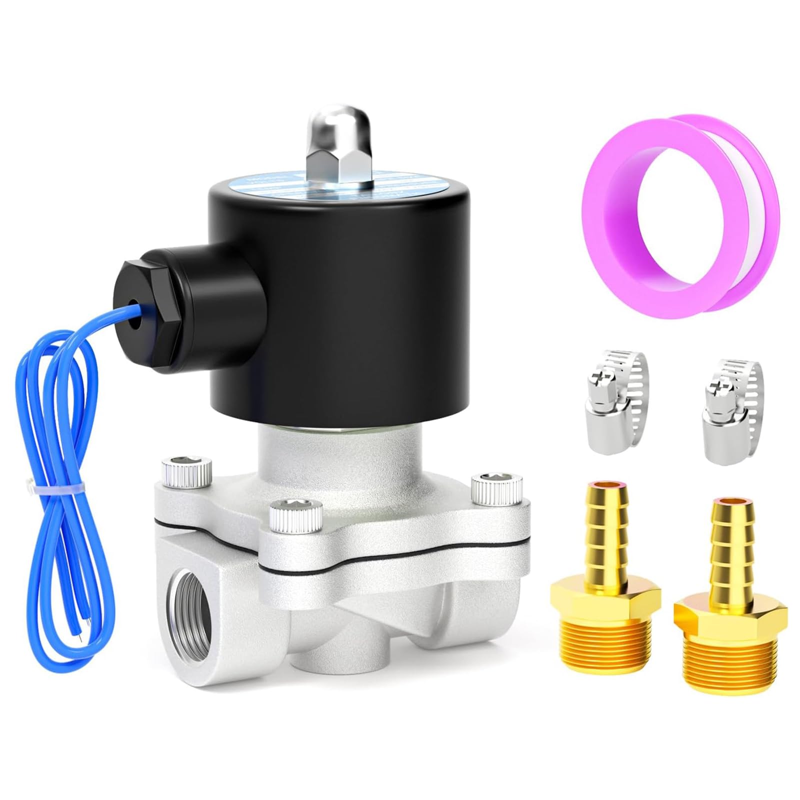 Elettrovalvola spinata in acciaio inox TAILONZ PNEUMATIC 1/2" BSP 12V per acqua, aria, combustibili, gas Tipo chiuso