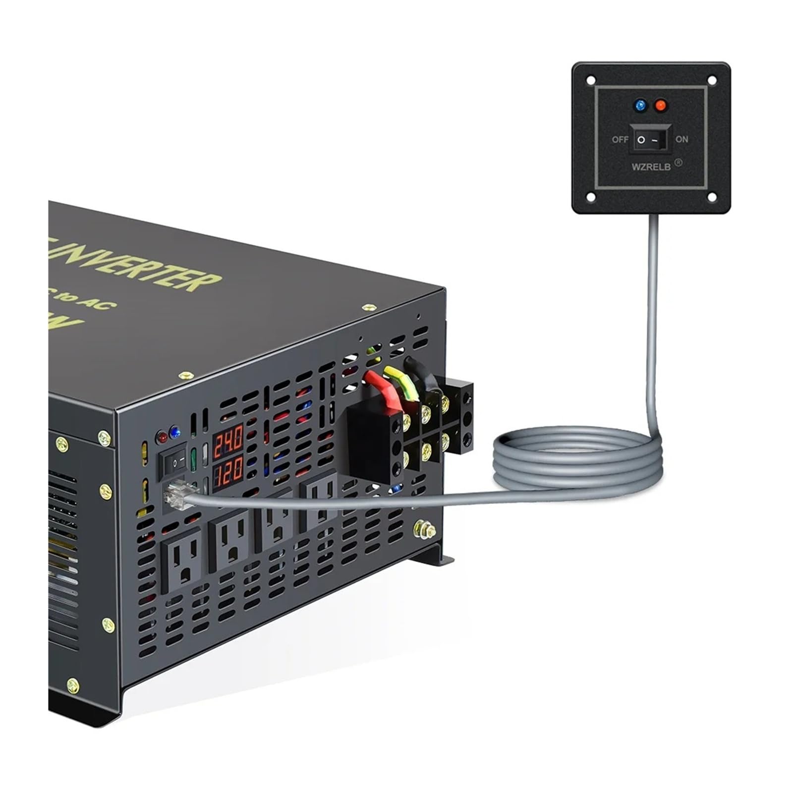 Onduleur Voiture Onduleur Solaire Onde Sinusoïdale pour 12V 220V 10kw Hors Réseau PV 24V/36V/48V/60V/72V/96V/110V DC 120V/230V AC Commande Filaire Convertisseur