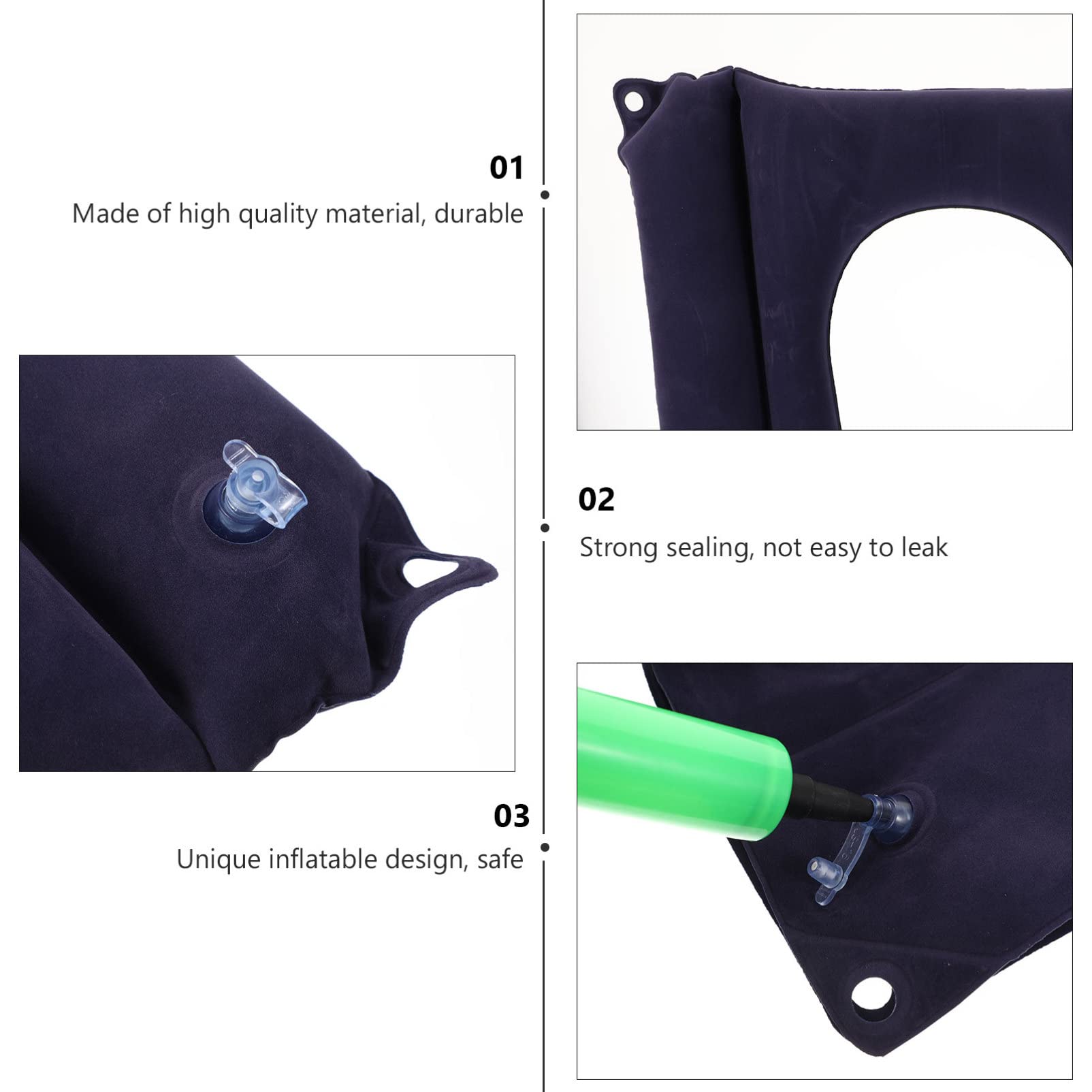 Cuscino per Sedia Gonfiabile Cavo in Pvc Floccato, Leggero, Antidecubito, per Pazienti e Allettati, Uso in Letto in Aereo Colore Casuale