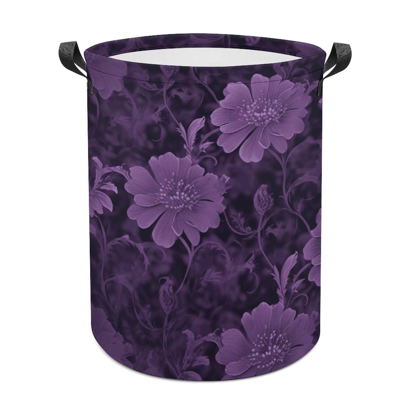 Purple Laundry Basket Freestanding Waterproof Laundry Hamper Collapsible Tall Clothes Hamper with Reinforced Handles Waterproof Laundry Bag for Dorm Bathroom Home 44x35cm