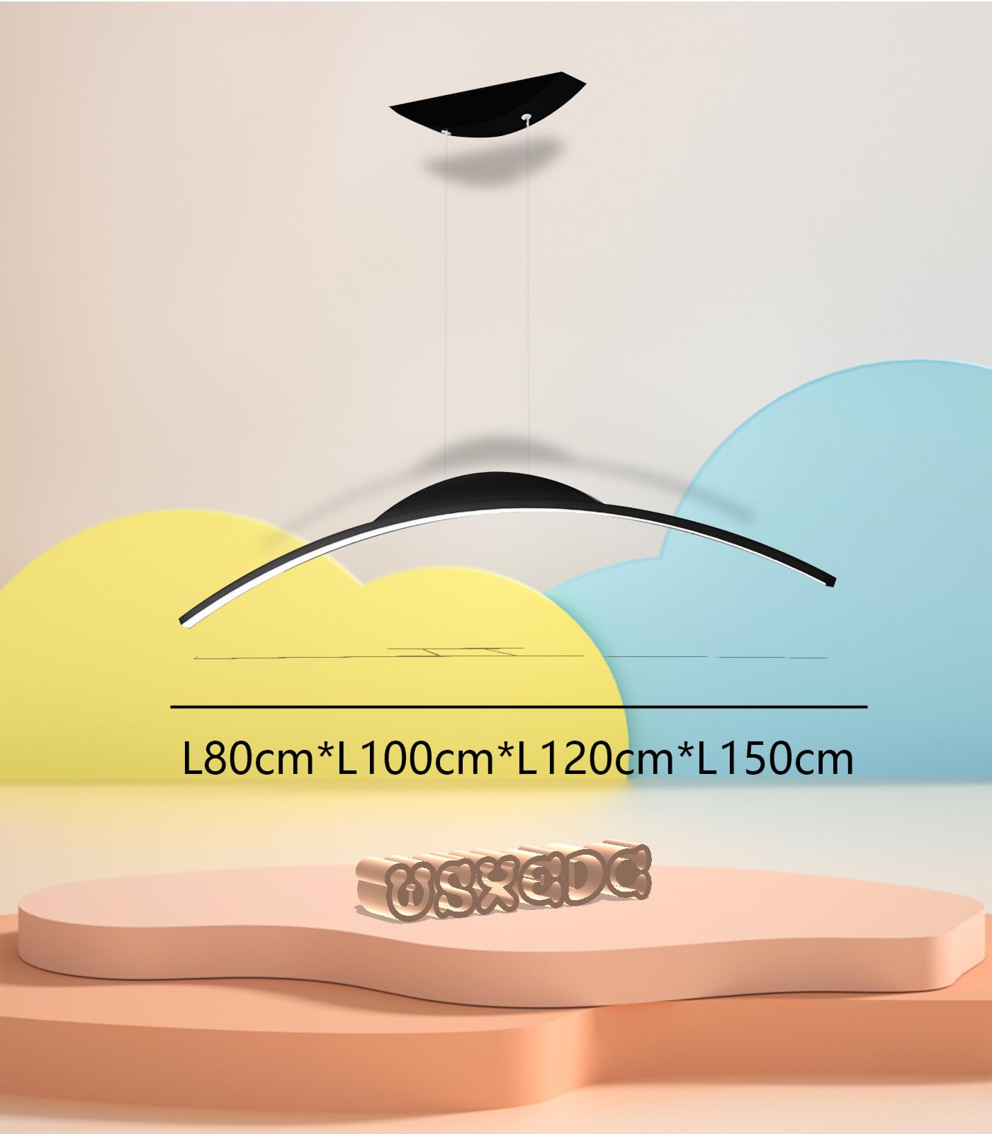 Lampada a sospensione a LED minimalista dimmerabile nera per tavolo da pranzo L80cm Lampada a sospensione a LED design lineare Lampada a sospensione da cucina Lampadario regolabile in altezza Sala da